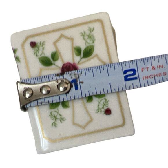 1993 Avon Bible Hinged Limoge trinket box God Bless You on the inside appx 2x2x1 - Picture 10 of 10